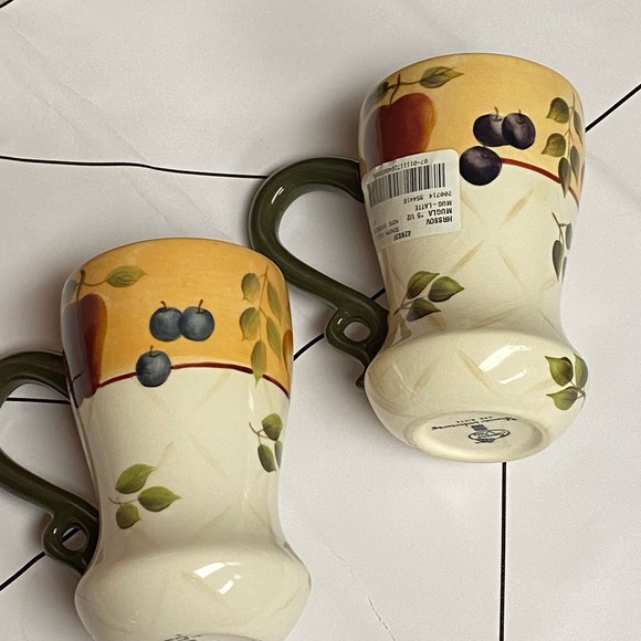 Home Interiors Rare Sonoma Villa pattern Ceramic Latte Mugs - Picture 13 of 15